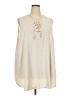 Torrid 100% Polyester Ivory Sleeveless Blouse Size 5X Plus (6) - photo 1