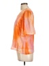 JM Collection 100% Polyester Tie-dye Orange Short Sleeve Blouse Size L (petite) - photo 5