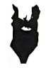 Unbranded Solid Black One Piece Swimsuit Size L - photo 1