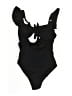 Unbranded Solid Black One Piece Swimsuit Size L - photo 2