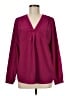 Willi Smith 100% Polyester Burgundy Long Sleeve Blouse Size M - photo 1
