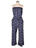 Express Paisley Blue Jumpsuit Size L - photo 1