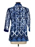 Covington 100% Cotton Blue 3/4 Sleeve Blouse Size Lg Petite - photo 2