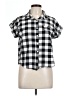 Shein 100% Polyester Checkered-gingham Black Short Sleeve Blouse Size L - photo 1