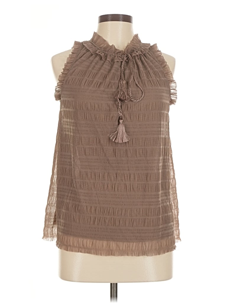 Pre-owned Max Studio Sleeveless Blouse In Brown