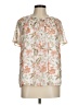CeCe Floral Ivory Short Sleeve Blouse Size M - photo 1