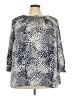 Talbots Graphic Blue 3/4 Sleeve Blouse Size 3X - photo 1