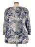 Talbots Graphic Blue 3/4 Sleeve Blouse Size 3X - photo 2