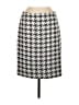 Banana Republic 100% Polyester Houndstooth Gray Formal Skirt Size 8 - photo 1
