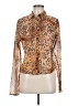 Fashion Nova Animal Print Brown Long Sleeve Blouse Size M - photo 1