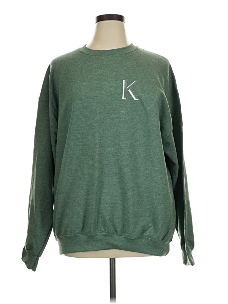 Pre-owned Gildan Sweatshirt In Green