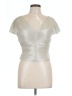 Express 100% Polyester Metallic Silver Short Sleeve Top Size L - photo 1