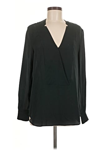 Theory Long Sleeve Silk Top (view 1)