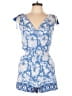 Bebop 100% Rayon Print Blue Romper Size M - photo 1