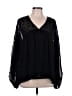 Entro 100% Polyester Black Long Sleeve Blouse Size L - photo 1