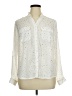 Notations 100% Polyester Stars Ivory Long Sleeve Blouse Size 1X - photo 1