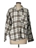 Wishlist Apparel Plaid Gray Long Sleeve Blouse Size L - photo 1