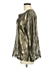 J.Crew Metallic Silver Long Sleeve Silk Top Size 8 - photo 5
