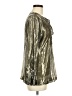 J.Crew Metallic Silver Long Sleeve Silk Top Size 8 - photo 4