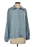 Unbranded 100% Polyester Polka Dots Blue Long Sleeve Blouse Size S - photo 1