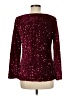 Anna-kaci 100% Polyester Burgundy Long Sleeve Blouse Size M - photo 2