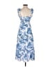 Aqua 100% Polyester Blue Casual Dress Size S - photo 2
