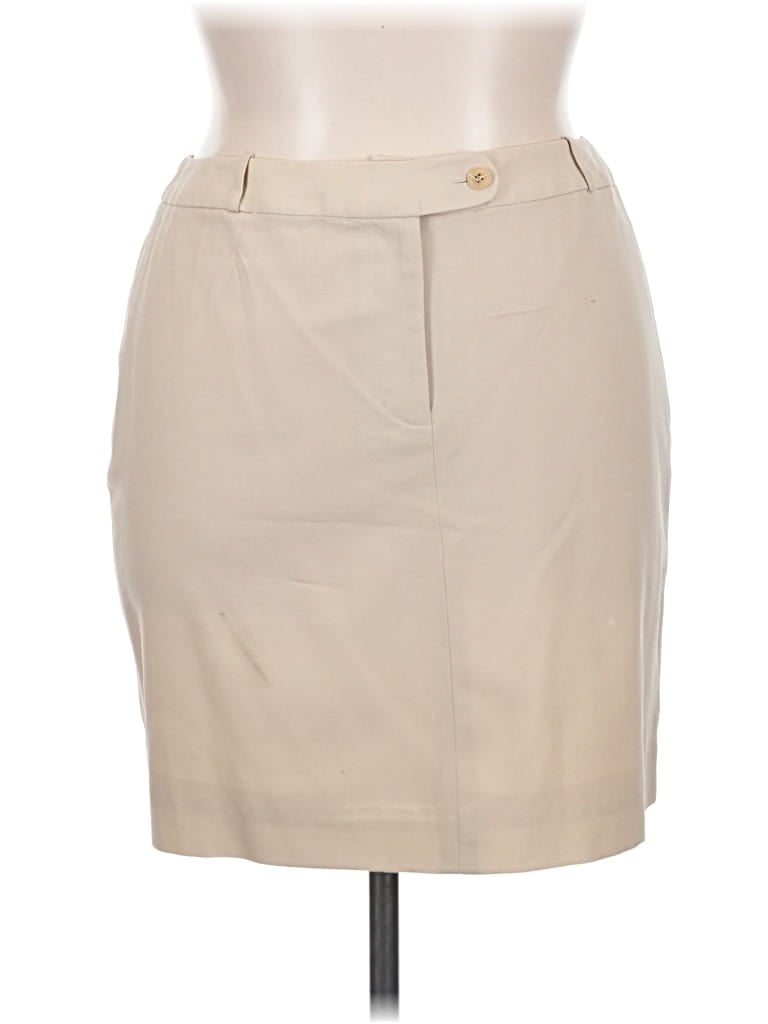 Pre-owned Emanuel Emanuel Ungaro Faux Leather Skirt In Tan