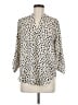 Lush 100% Polyester Animal Print Ivory 3/4 Sleeve Blouse Size M - photo 1