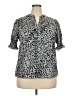 Unbranded Animal Print Gray Short Sleeve Blouse Size XXL - photo 1