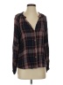Harper 100% Rayon Plaid Burgundy Long Sleeve Blouse Size S - photo 1