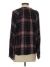 Harper 100% Rayon Plaid Burgundy Long Sleeve Blouse Size S - photo 2