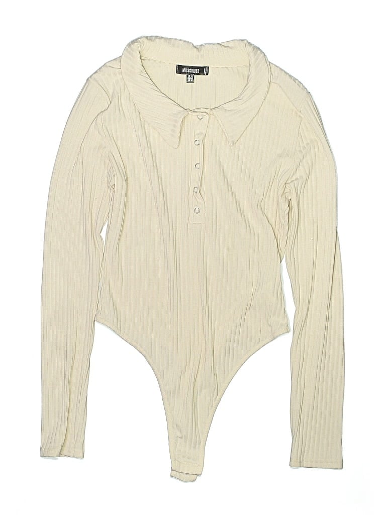 Pre-owned Missguided Bodysuit In Ivory