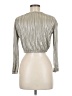 Copper Key Metallic Silver Long Sleeve Top Size M - photo 2