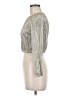 Copper Key Metallic Silver Long Sleeve Top Size M - photo 5