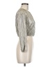 Copper Key Metallic Silver Long Sleeve Top Size M - photo 4
