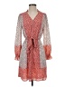 CeCe 100% Polyester Print Orange Casual Dress Size XS - photo 1