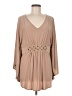 Nina Leonard Tan Long Sleeve Top Size M - photo 1
