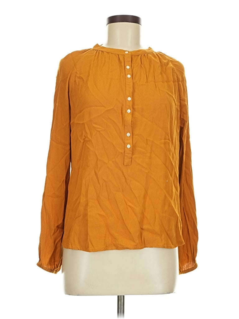 Pre-owned Jcrew Long Sleeve Blouse In Orange
