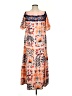 Unbranded Print Orange Casual Dress Size S - photo 1