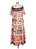 Unbranded Print Orange Casual Dress Size S - photo 2