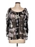 Akiko 100% Silk Gray 3/4 Sleeve Silk Top Size L - photo 1