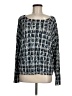 Garnet Hill Print Blue Silk Pullover Sweater Size M - photo 1