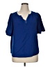 Beacon 100% Rayon Blue Short Sleeve Blouse Size 1X - photo 1
