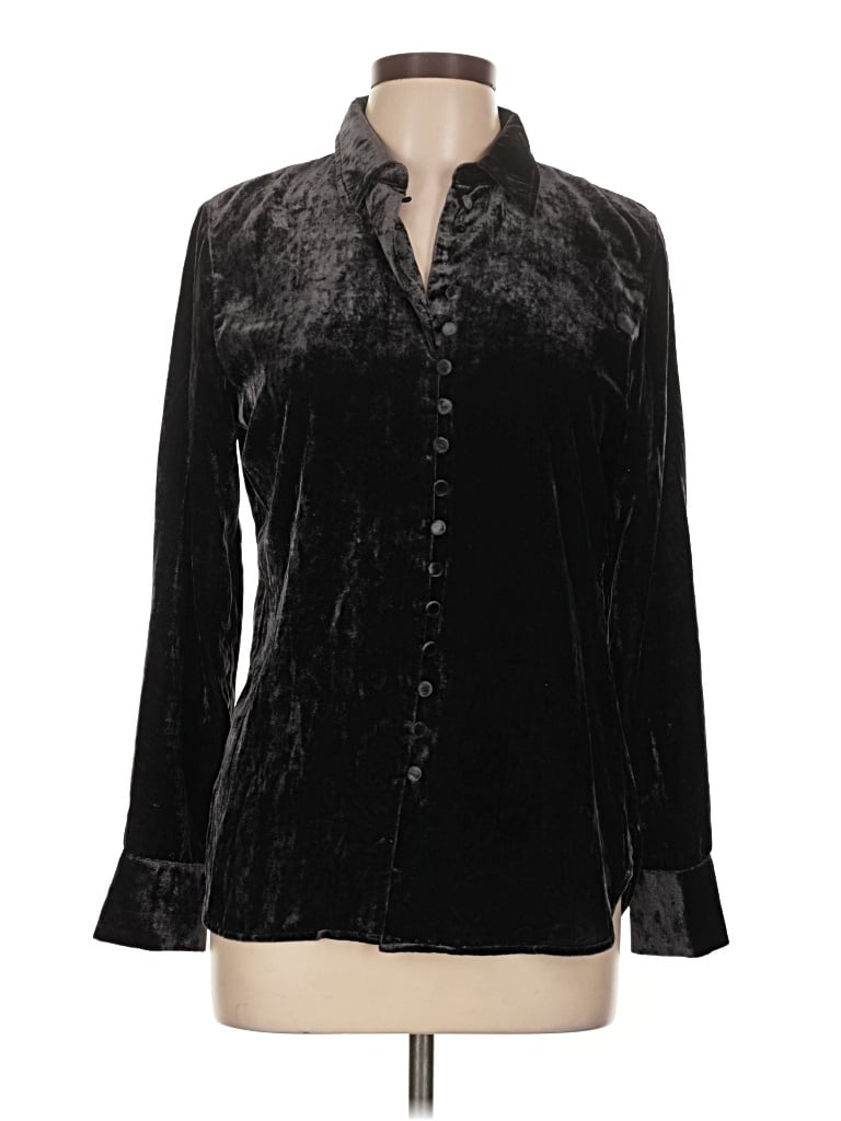 Pre-owned Jcrew Long Sleeve Blouse In Black