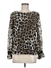 Banana Republic 100% Polyester Silver Long Sleeve Blouse Size M - photo 1
