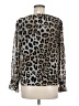 Banana Republic 100% Polyester Silver Long Sleeve Blouse Size M - photo 2