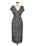 Mac Duggal 100% Polyester Tweed Silver Cocktail Dress Size 6 - photo 1
