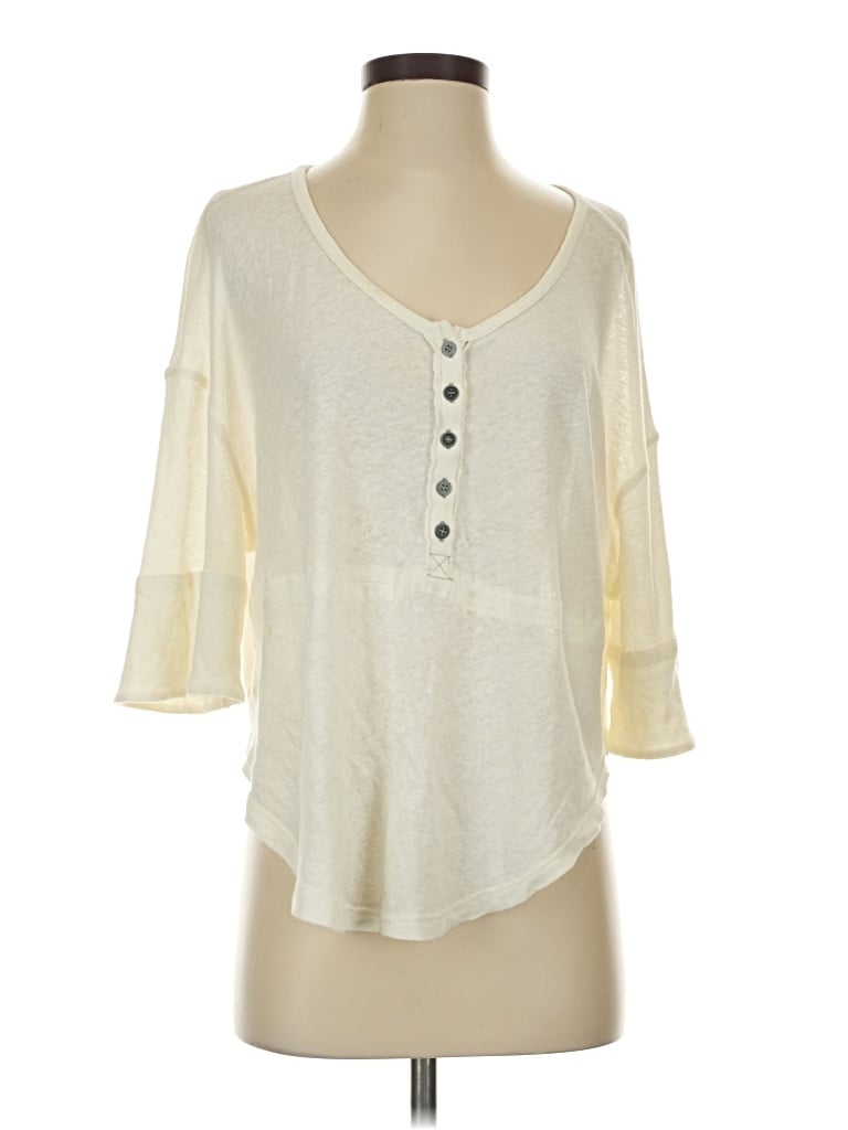 Pre-owned We The Free 3/4 Sleeve T-shirt In Ivory