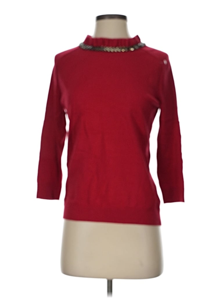 Pre-owned Rsvp By Talbots 3/4 Sleeve Top Red Boatneck Tops