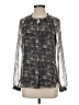 J.Crew Collection 100% Silk Silver Long Sleeve Silk Top Size 2 - photo 1